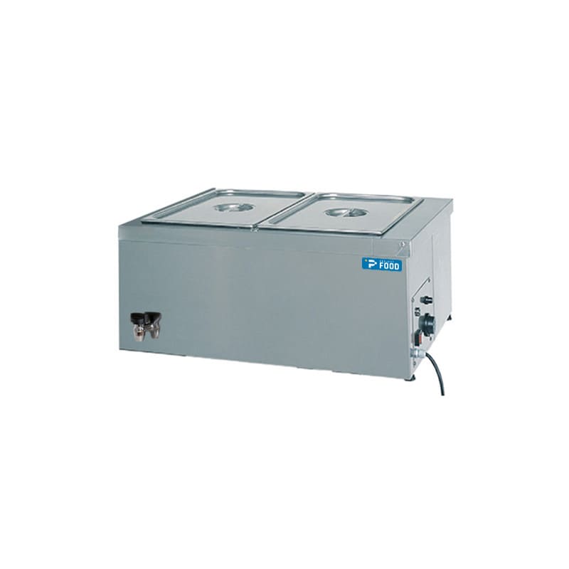 Bagnomaria da banco per 2 bacinelle GN 1/1 h 20 cm con rubinetto