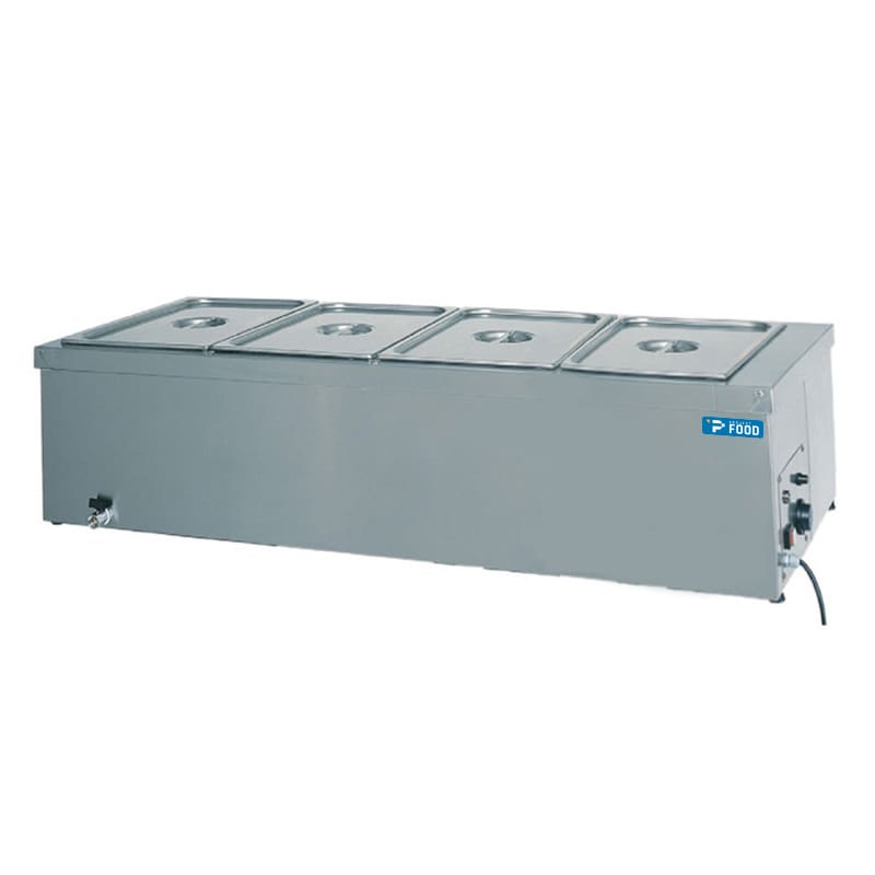 Bagnomaria da banco per 4 bacinelle GN 1/1 h 20 cm con rubinetto