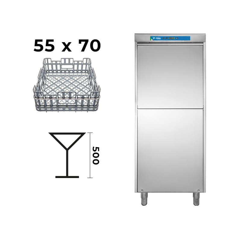Lavaoggetti elettronica con cestello 55x70 con dosatore detergente e brillantante
