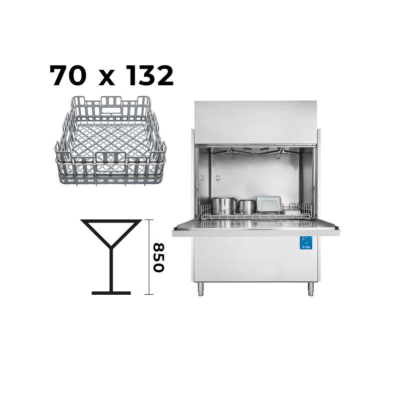 Lavaoggetti elettronica con cestello 70x132 completa di dosatore detergente e brillantante