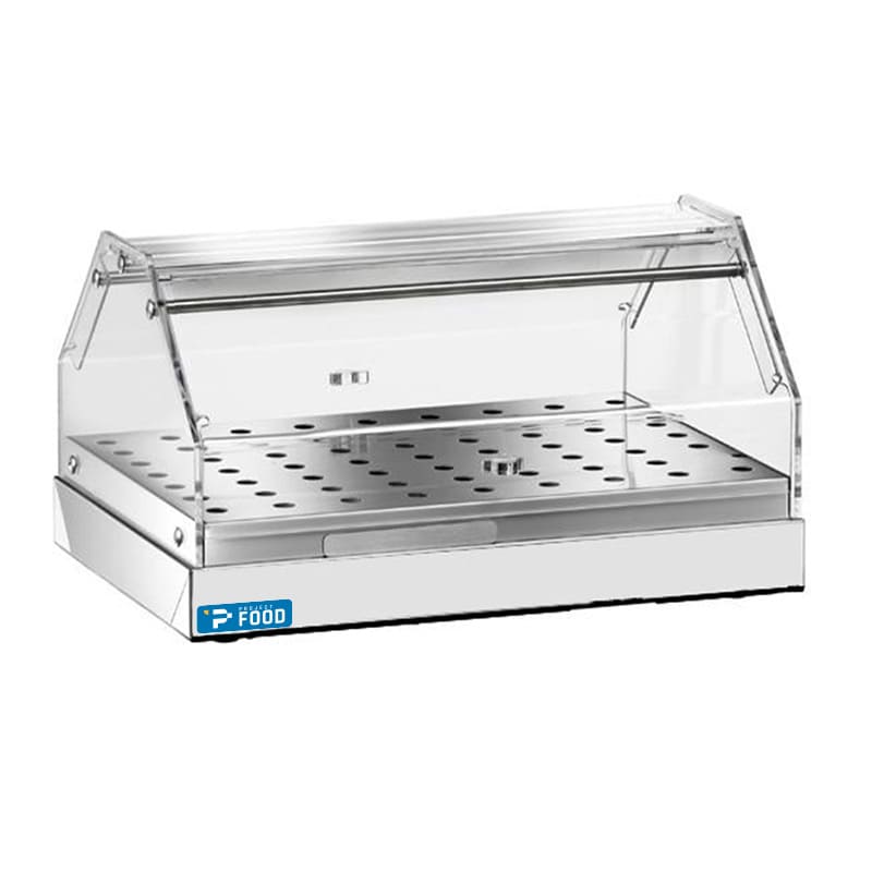 Vetrina neutra da banco con 1 ripiano in acciaio inox AISI 304 - Lunghezza 50 cm