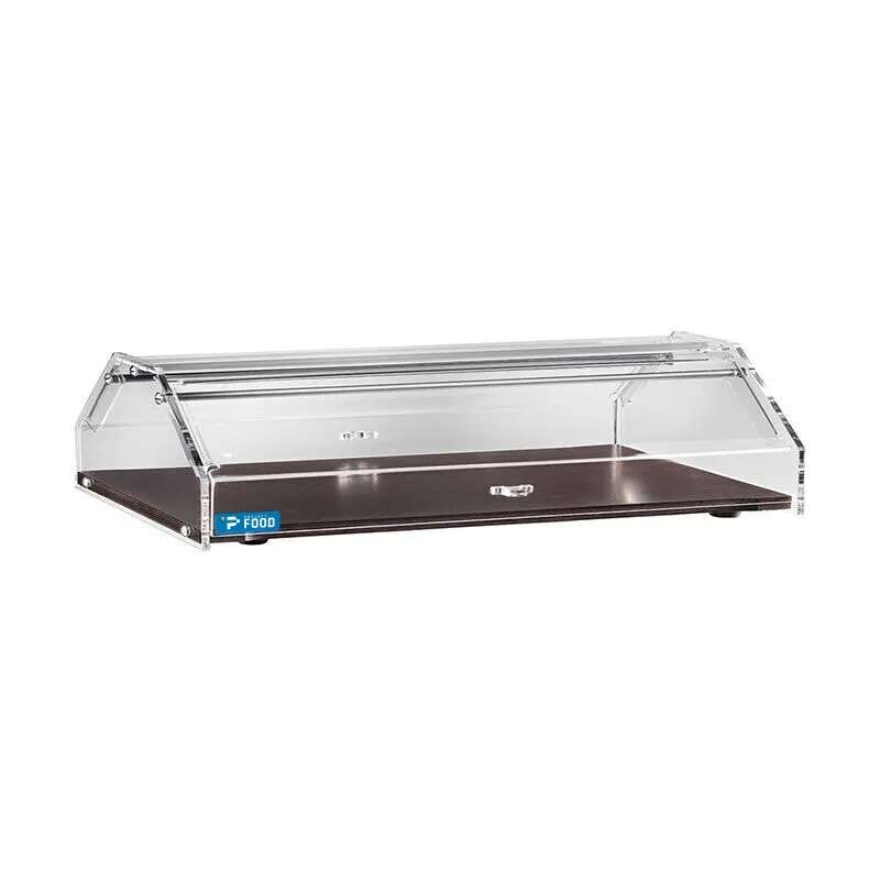Vetrina neutra da banco con 1 ripiano in legno color weng&eacute; - Lunghezza 85 cm