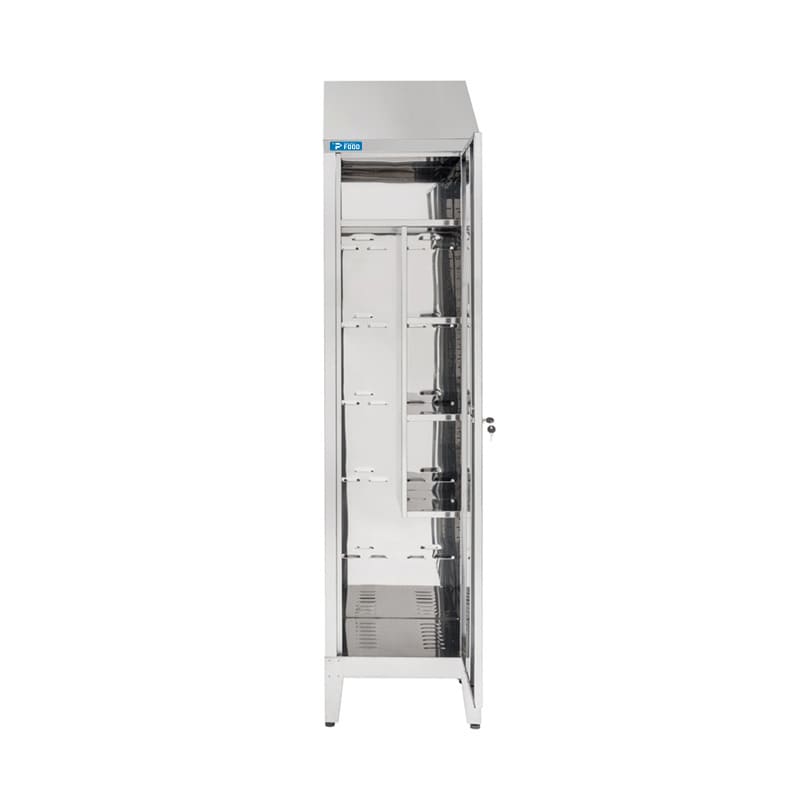 Armadio portascope per tiracqua in acciaio inox 430 con 1 anta - L500xP400xH2150 mm