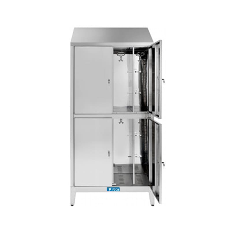 Armadio spogliatoio in acciaio inox 304 con 4 ante