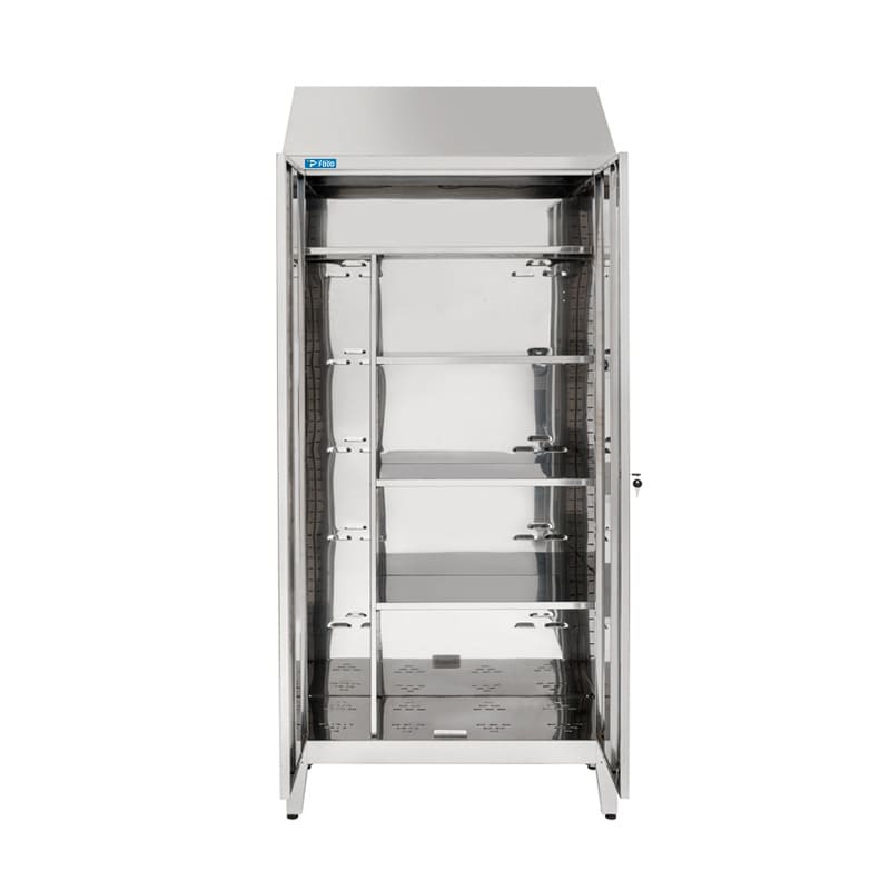 Armadio portascope in acciaio inox 430 con 2 ante - L950xP400xH2150 mm