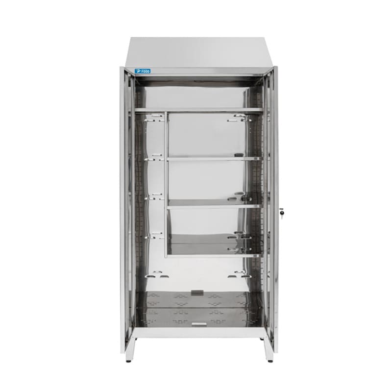 Armadio portascope per tiracqua in acciaio inox 430 con 2 ante - L950xP400xH2150 mm