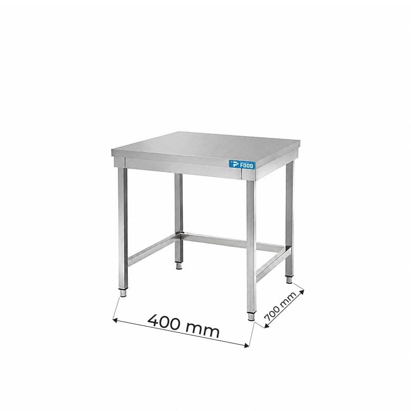 Tavolo aperto in acciaio inox senza ripiano senza alzatina L400xP700xH850 mm