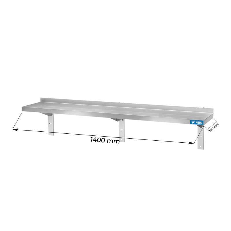 Mensola singola in acciaio inox L1400xP300xH350 mm