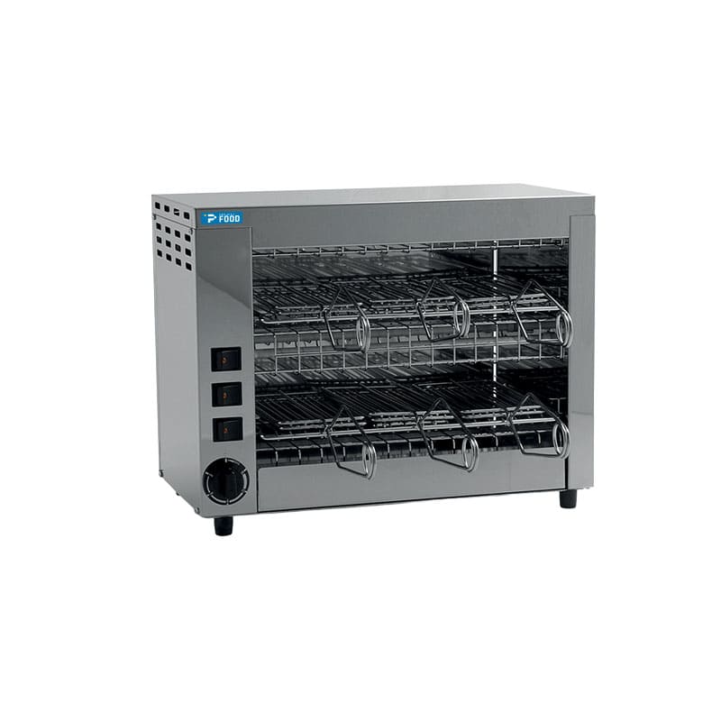 Tostiera professionale con n&deg; 6 pinze e resistenze al quarzo - potenza 2800 watt