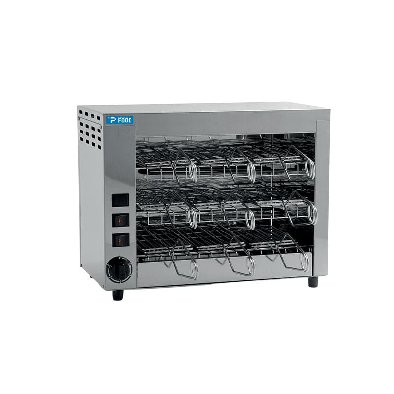 Tostiera professionale con n&deg; 9 pinze e resistenze al quarzo - potenza 2800 watt