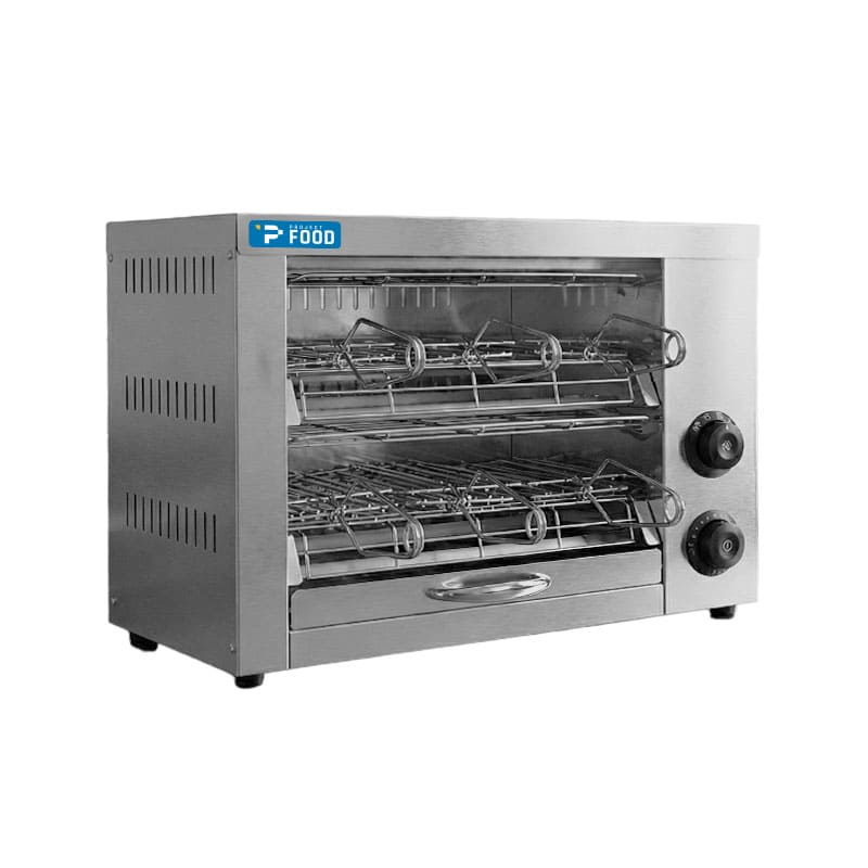 Tostiera professionale con n&deg; 6 pinze e resistenze al quarzo - potenza 2550 watt