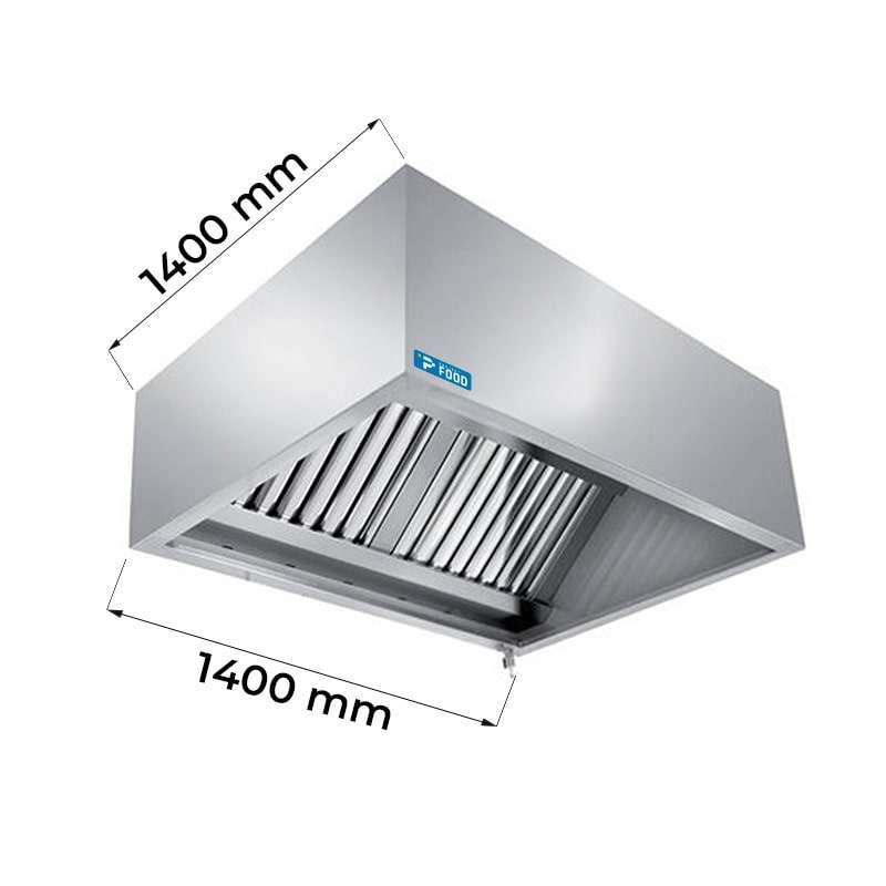 Cappa cubica a parete L1400mm