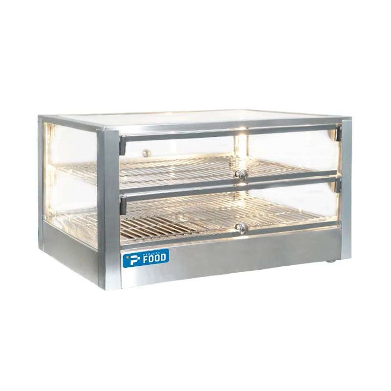 Vetrina riscaldata da banco con 2 ripiani - Lunghezza 70 cm