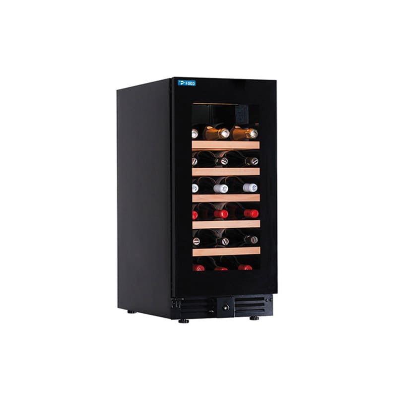 Cantina vini premium per 28 bottiglie mono temperatura a refrigerazione ventilata - ripiani in legno