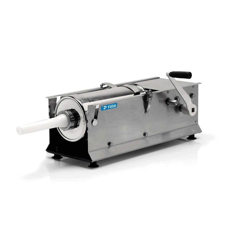 Insaccatrice orizzontale manuale, imbuto di diametro 198 mm, capacit&agrave; 14 lt
