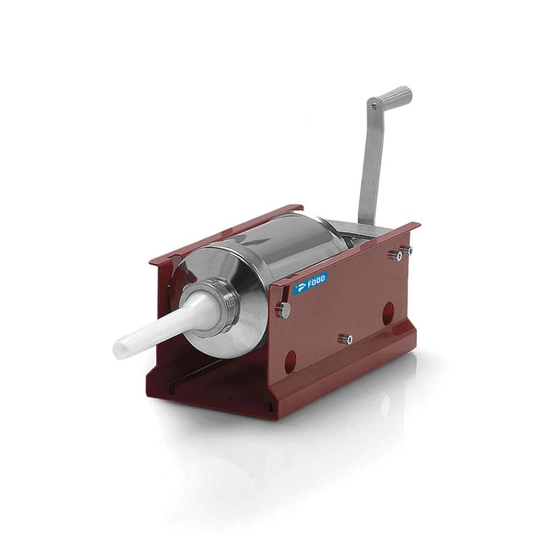 Insaccatrice orizzontale manuale, imbuto di diametro 136 mm, capacit&agrave; 3 lt