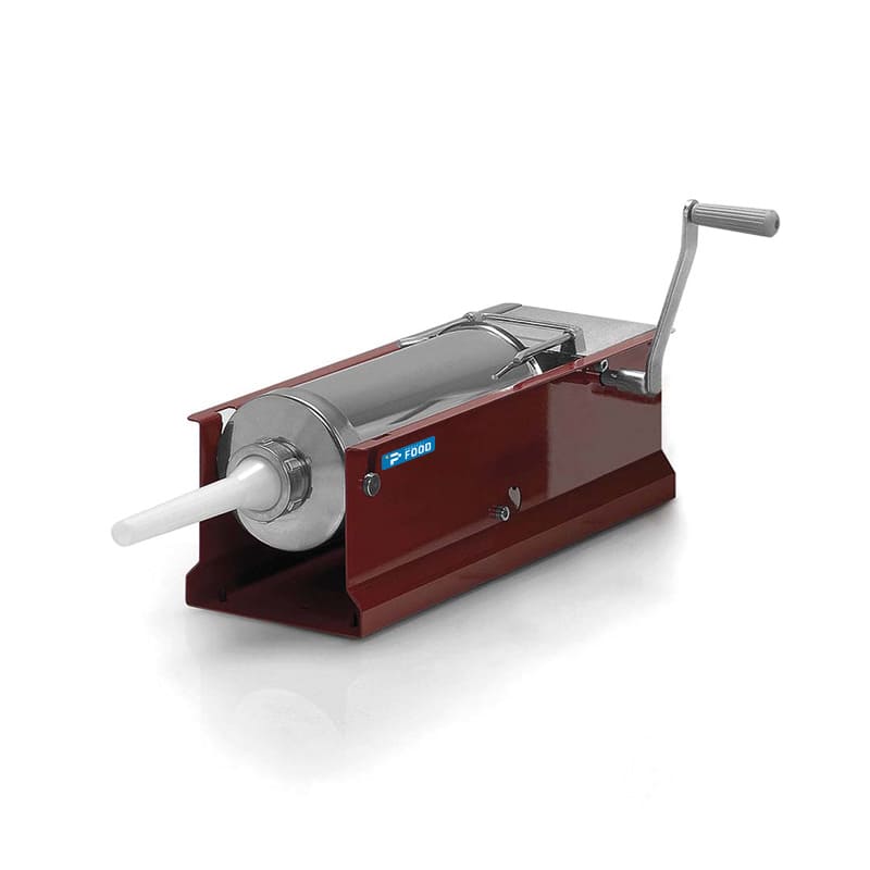 Insaccatrice orizzontale manuale, imbuto di diametro 136 mm, capacit&agrave; 5 lt