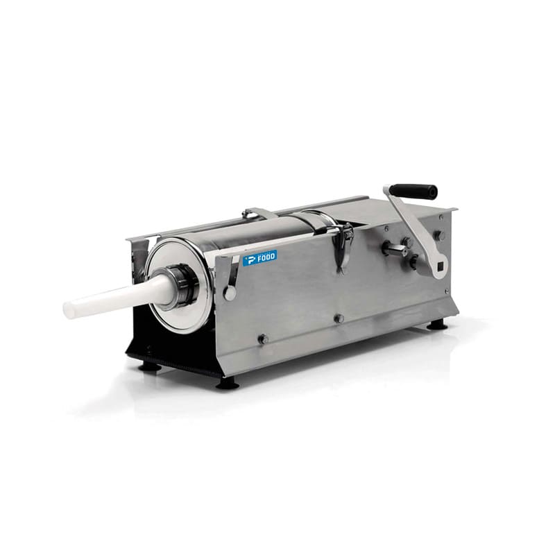 Insaccatrice orizzontale manuale, imbuto di diametro 156 mm, capacit&agrave; 7 lt