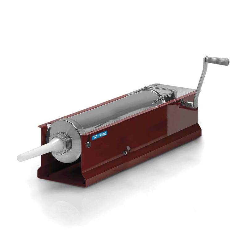 Insaccatrice orizzontale manuale, imbuto di diametro 136 mm, capacit&agrave; 8 lt