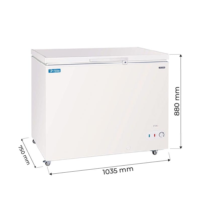Congelatore a pozzetto con porta cieca temp da -10&deg;C a -23&deg;C - capacit&agrave; 304 lt