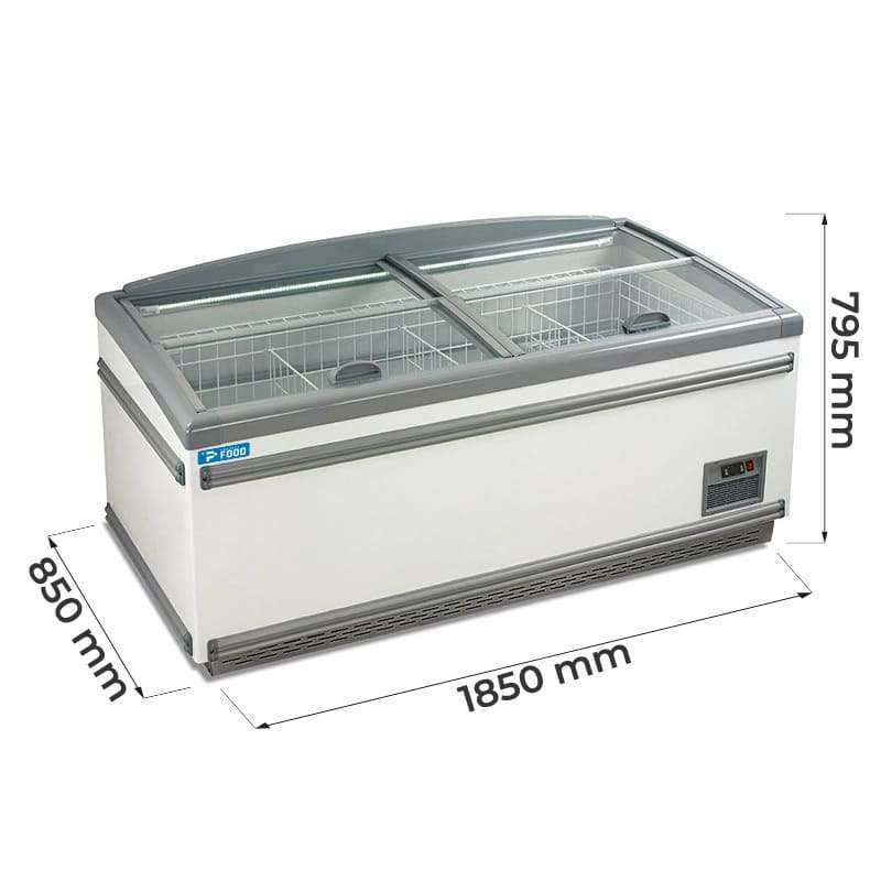 Isola supermercato statica con sbrinamento automatico e temp da -18&deg;C a -21&deg;C - capacit&agrave; 630 lt