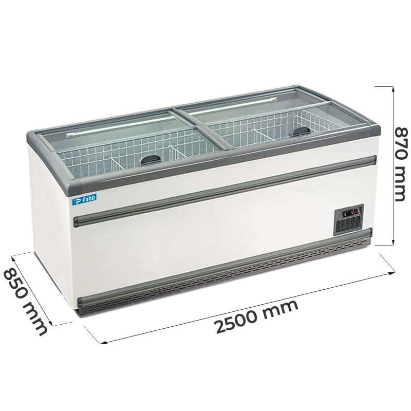 Isola supermercato statica con sbrinamento automatico e temp da -18&deg;C a -21&deg;C - capacit&agrave; 1040 lt