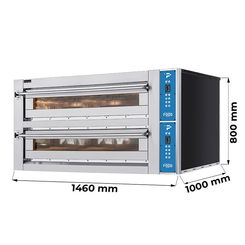 Forno pizza elettrico a camera doppia per 6 + 6 pizze &Oslash; 35 cm - sviluppo in larghezza - serie EVOX