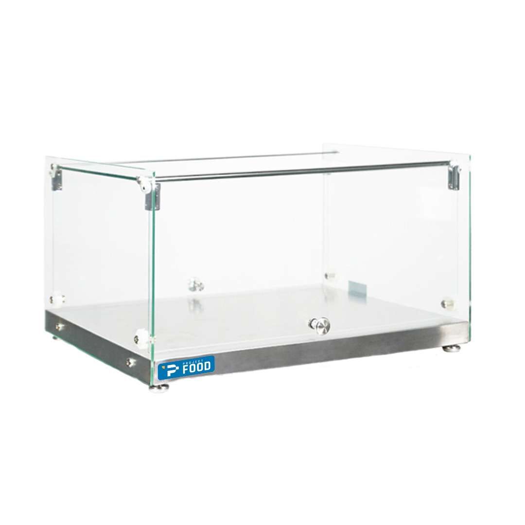 Vetrina neutra da banco con 1 ripiano in vetro trasparente - Lunghezza 55 cm
