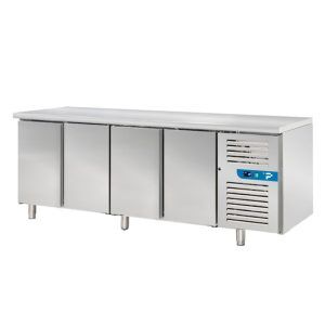 Tavolo refrigerato premium con n° 4 porte GN 1/1 senza alzatina temp. da -18°C a -22°C prof. 70 cm - classe E