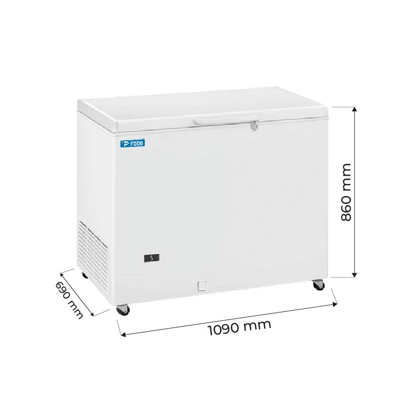 Congelatore a pozzetto con porta cieca temp da +2&deg;C a +8&deg;C - capacit&agrave; 278 lt