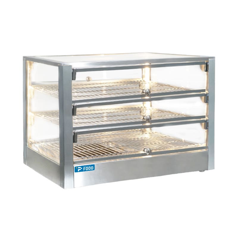 Vetrina riscaldata da banco L 70 cm con 3 ripiani