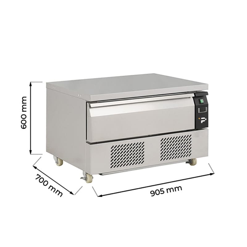 Cassettiera refrigerata a 1 cassetto per 2 vasche GN 1/1 temperatura da +4&deg;C a -21&deg;C &ndash; prof. 70 cm