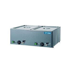 Bagnomaria da banco per 2 bacinella GN 1/1 h 15 cm con rubinetto