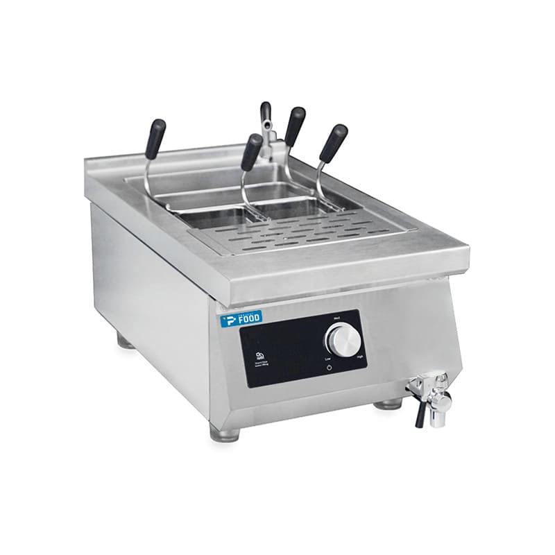 Cuocipasta elettrico da banco con vasca da 15 lt completo di n&deg; 3 cestelli e rubinetto - potenza 5000 watt