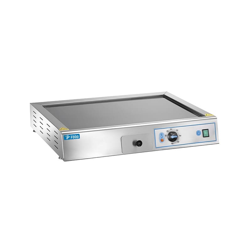 Fry top elettrico da banco con piastra vetroceramica - monofase potenza 3600 watt