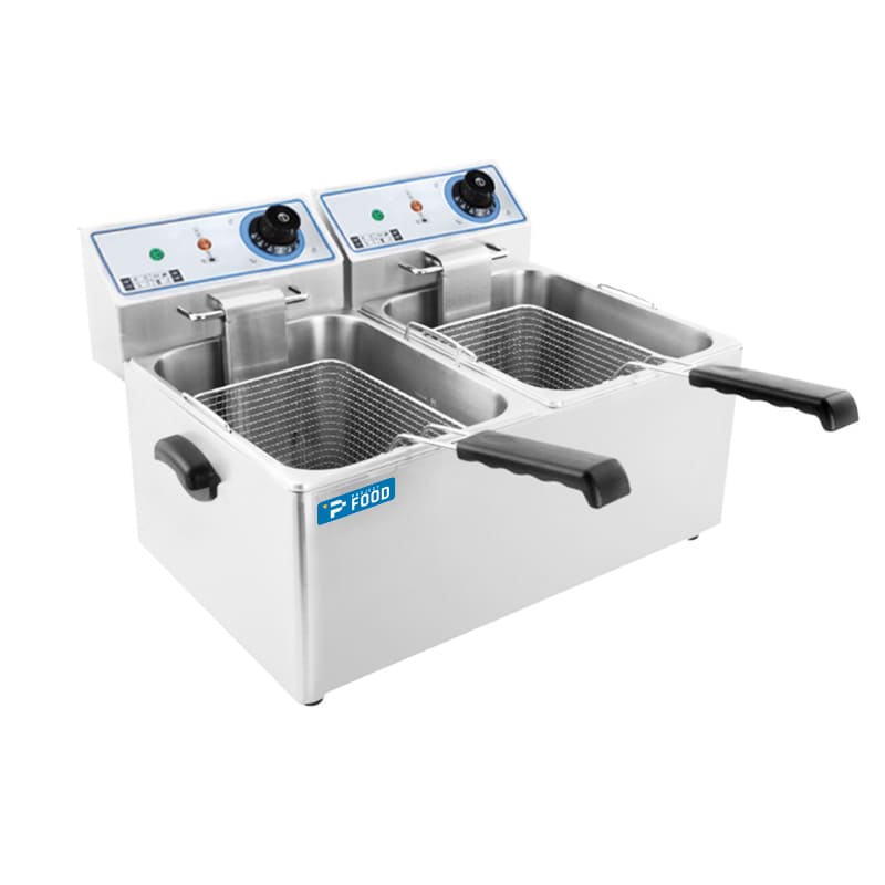 Friggitrice elettrica da banco con n&deg; 2 vasche