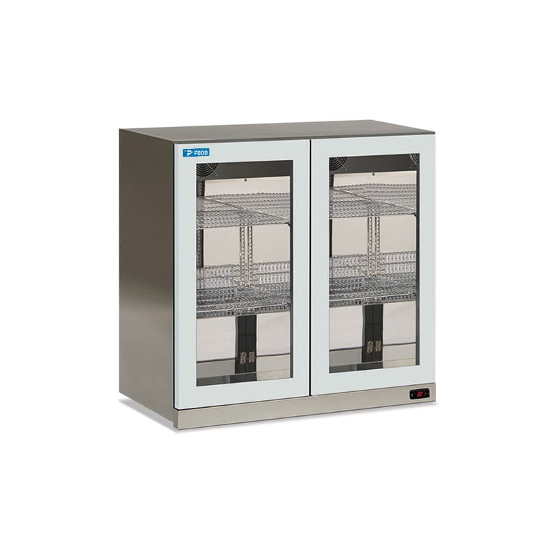 Pensile refrigerato inox con 2 porte battenti, altezza 85 cm - temp da -2&deg;C a +10&deg;C