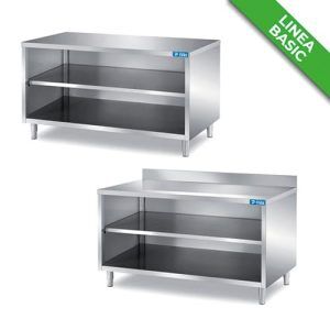 TAVOLI INOX A GIORNO CON 2 RIPIANI