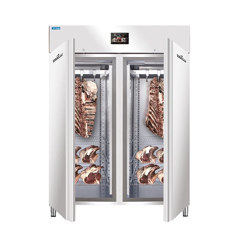 Armadio per frollatura carne 1365 lt con 2 porte inox AISI 304 finitura aS.Brite