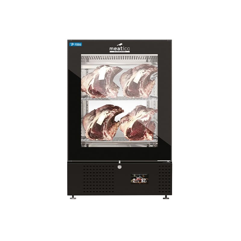 Armadio per frollatura carne total black 125 lt con porta vetro