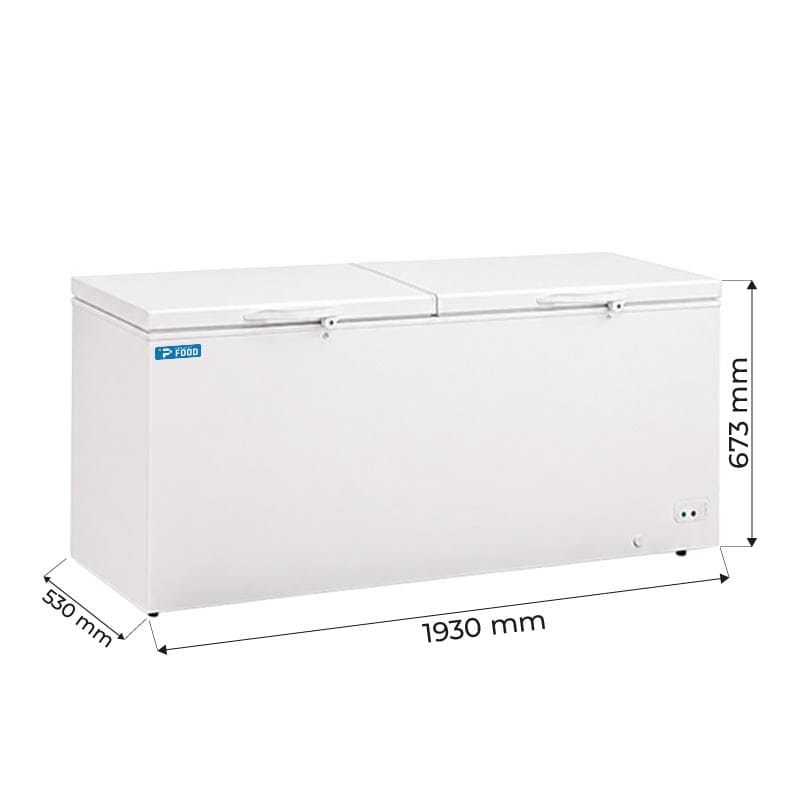 Congelatore a pozzetto con porta cieca temp da -10&deg;C a -23&deg;C - capacit&agrave; 670 lt